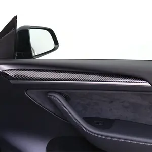 สติกเกอร์แถบติดตกแต่งขอบประตูด้านในรถยนต์,สติกเกอร์ป้องกันสำหรับ Tesla Model Y 3 ABS อุปกรณ์ตกแต่งภายในที่ควบคุมจากส่วนกลาง