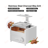 Grilles doubles en acier inoxydable, barbecue de style Santa Maria argentin avec briques intégrées pour le camping en plein air, la villa, l'utilisation à domicile