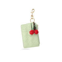 Porte-monnaie miniature personnalisé EDGE, porte-clés, sac à main en PU avec fermeture éclair, accessoire cerise, léger, pour un usage quotidien, breloque pour femmes