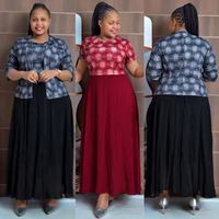Robe midi formelle pour femmes afro-américaines, motif imprimé, grande taille, robes de bureau