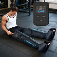 Bottes de récupération à compression d'air sans fil à 4 chambres avec écran tactile LCD, machine de massage des jambes professionnelle rechargeable pour la thérapie sportive
