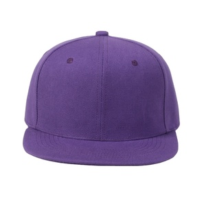 Casquette Snapback Classique Violette Unie Style Hip Hop à Visière Plate, Réglable, Taille Adulte, 6 Panneaux - Product Image 1
