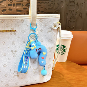 Llavero Creativo y Adorable de PVC con Colgante de Conejito y Signo de Interrogación, Colgante de Corazón, Llavero de Plástico Impermeable para Bolsa - Product Image 5