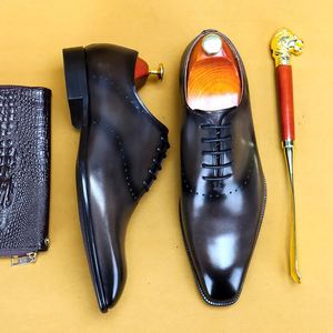 Zapatos Oxford de Vestir para Hombre, Ligeros, Transpirables, con Cordones, Estilo Británico, de Cuero de Grano Entero, Punta en Pico, para Negocios, Bodas y Oficina - Product Image 1