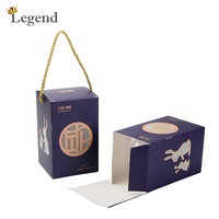 Boîte cadeau en papier personnalisée avec poignée torsadée, emballage portable pour chocolats et desserts, idéale pour les cadeaux de festival
