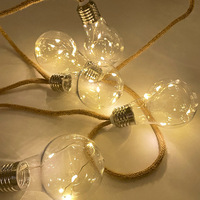 Guirlandes lumineuses solaires LED en plastique avec télécommande, étanches pour l'extérieur, en forme de corde de chanvre, à intensité variable pour les fêtes et le jardin