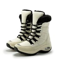Bottes d'hiver pour femmes, imperméables, antidérapantes, pour la randonnée, mi-mollet, doublées de tissu en coton thermique, chaussures d'extérieur