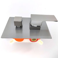 Robinet de douche à poignée unique en nickel brossé de luxe pour salle de bain, installation encastrée, installation facile, forme carrée