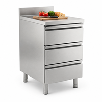 Armoire de rangement à 3 tiroirs de haute qualité, robuste, sur mesure, table de travail en acier inoxydable pour la restauration et la cuisine
