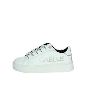 Baskets tendance en toile blanches et argentées pour filles Gaelle Paris, taille 28 - Product Image 1