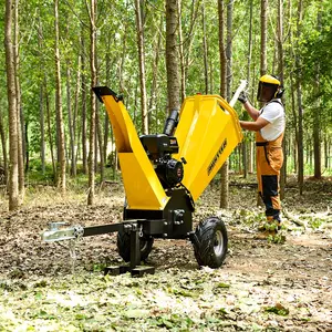 AUSTTER 15HP 420cc Gasoline Engine Powered 6 Inch Wood Chipper Garden Shredder Wood Drum Chipper Machine