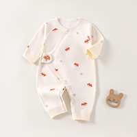 En gros Kaka Bear Combinaison bébé unisexe 100% Coton à motif papillon, manches courtes, imperméable, respirante, adorable, toutes saisons, avec fermeture à crochets