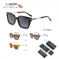 Gafas de Sol Cuadradas Extra Grandes de Moda con Protección UV400 y Anti Luz Azul para Hombre, Monturas de Acetato, Precio al por Mayor, Logotipo Personalizado