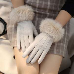 Gants d'hiver pour femmes en cachemire épais doublés de polaire, gants chauds en laine - Product Image 5