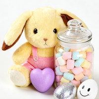 Peluche Lapin Brodé Personnalisé 100% Polyester Rembourré Coton PP Poupée Lapin d'Anniversaire OEM ODM Vente en Gros