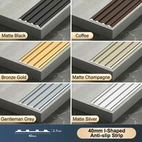 Bordures de marche antidérapantes épaissies en alliage d'aluminium de 40 mm pour extérieur, écologiques, durables, plates, pour escaliers et coins inclinés