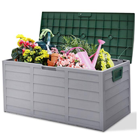 Boîte de rangement de jardin en plastique de 300 litres Boîte de rangement de jardin en plein air 75 gallons en plastique Outil de rangement étanche Conteneurs de jouets