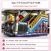 Aire de jeux combinée gonflable pour enfants de château sautant de rebond d'air de PVC commercial avec la maison de rebond de glissière pour des locations de partie
