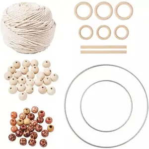 Suministros <span class=keywords><strong>de</strong></span> macramé para colgar en la pared, <span class=keywords><strong>kit</strong></span> <span class=keywords><strong>de</strong></span> cordón <span class=keywords><strong>de</strong></span> algodón natural <span class=keywords><strong>de</strong></span> macramé - Product Image 1