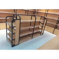Étagère en bois d'acier laminé à froid, 5 pièces, étagère de supermarché, étiquettes personnalisées, étagère en Gondola