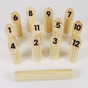 <span class=keywords><strong>Jeu</strong></span> de bowling de pelouse artisanal avec 12 <span class=keywords><strong>quilles</strong></span> en bois <span class=keywords><strong>numérotées</strong></span> – Cadeau idéal pour la famille en plein air, pour la plage, le parc et le camping - Product Image 3