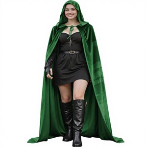 Capa Medieval Con Capucha Para Hombre – Disfraz Renacentista De Terciopelo, Ideal Para Halloween Y Cosplay