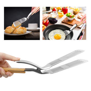 Espátula de barbacoa 2 en 1 de acero inoxidable de doble cara, pala para barbacoa, herramienta de camping, pinza para alimentos, pinzas para voltear, <span class=keywords><strong>utensilios</strong></span> de <span class=keywords><strong>cocina</strong></span> - Product Image 3