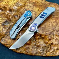Couteau pliant de luxe léger en acier M390, manche en titane TC4, pour usage quotidien en extérieur, personnalisable OEM