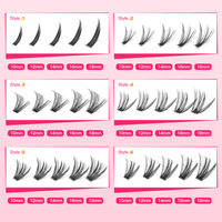 Faux cils synthétiques faits main pour maquillage et beauté, 60 rangées, pointus, effet fée, nouveaux, DIY, segmentés, 100D, logo personnalisé
