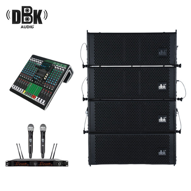 Professional Dual 5-Inch Full Range Line Array PA Speakers Full Neodymium Magnet Horn 200W RMS/400W Peak Portable Sound
