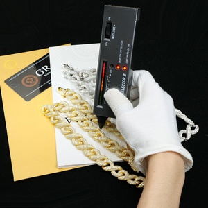 Chaîne cubaine en argent sterling 925 avec moissanite, style tendance 2023, 15 mm, glacée, hip-hop, lien infini, mode, n° 8, croix - Product Image 5