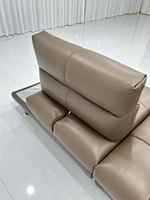 Verstellbare Rückenlehne Italienisches Design Echtes Leder Wohnzimmer Sofa Villa Möbel Große Wohnung Couch Kurven form Roma Sofas