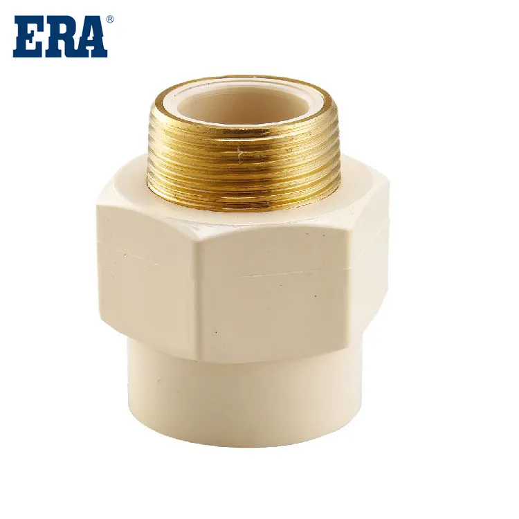 ERA made in china CPVC pressure plastic pipe/tube fitting male coupling/adaptor with brass insert