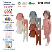 Ensemble de Combinaisons Bébé en Coton Gaufré Personnalisé, Pyjama Unisexe à Manches Longues pour Nourrissons et Tout-Petits, Vente en Gros Usine OEM