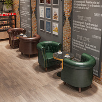 Usine directe bar européen de style rétro cabine en bois massif table basse et ensemble de chaises meubles de restaurant commercial