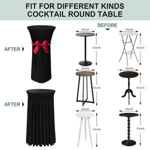 Gonne e Coperture Rotonde in Spandex Intrecciato per Tavoli da Cocktail con Copertura Elasticizzata per Tavoli Alti per Uso Domestico - Product Image 2