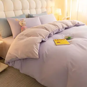 100% yıkanmış pamuk yatak çarşafı ucuz 4 adet nevresim takımı toptan yüksek kalite için pamuk yatak çarşafı