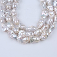 Perles d'eau douce naturelles de forme baroque, couleur blanche, 14-20 mm, certifiées par un tiers, pour collier et bracelet