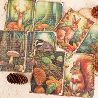 JAI IMAN 12 papiers A5 et 64 autocollants DIY Vintage Squirrel Forest Junk Journal Kit Scrapbook Decor Paper