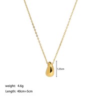 Aksesoris Fashion Wanita Gaya Prancis Kalung Liontin Tetesan Air Emas Perak Rantai Tautan Baja Tahan Karat Berlapis Emas 18K