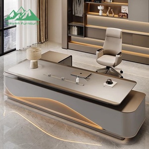 Escritorio <span class=keywords><strong>Ejecutivo</strong></span> Moderno Wayon con Inserto de Cuero y Amplios Cajones de Almacenamiento para Oficina <span class=keywords><strong>Comercial</strong></span> - Product Image 2