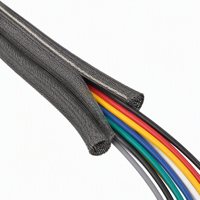 Gaine tressée en monofilament de polyester auto-fermante DIN5510 VW-1 ignifuge pour la dissipation thermique et la protection des faisceaux de câbles pour rail