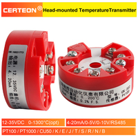 Thermocouple RTD Module Plage Réglable Capteur Haute Précision Transmetteur Rail Modbus Transmetteur de Température RS485