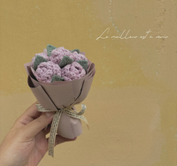 Vente en gros d'usine, fleurs de rose au crochet faites à la main, fournitures de mariage, Saint-Valentin, style classique, cadeau écologique