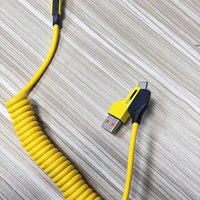 Kabel Transfer Data USB Type-C 4-in-1 Pengisian Cepat 1.5M PD 27W/65W Rotasi 180 Derajat Kompatibel dengan iPhone Power Bank
