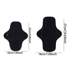 Serviettes hygiéniques lavables en coton biologique pur, 4 couches, noires, tendance, saines, pour femmes, réutilisables, pour l'incontinence - Product Image 2