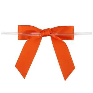 Orange DIY Packaging Clear Thread Bow Tie Thread Lollipop Candy Gift Packaging Treat Bag Fasteners Sealing Fixe Ribbon Bow