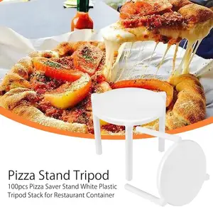 Kotak dudukan pizza kepala bulat plastik PP Food grade tripod pizza segitiga