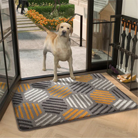 Tapis de porte extérieur antidérapant géométrique, lavable en machine, attrape-saleté, pour pattes boueuses