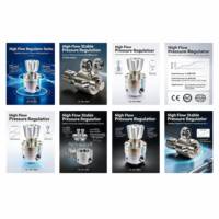 Vanne de réduction de pression haute capacité, débit ultra-large, système d'alimentation en Hélium, Argon, Acétylène, diaphragme Hastelloy C276, 40 bars max.